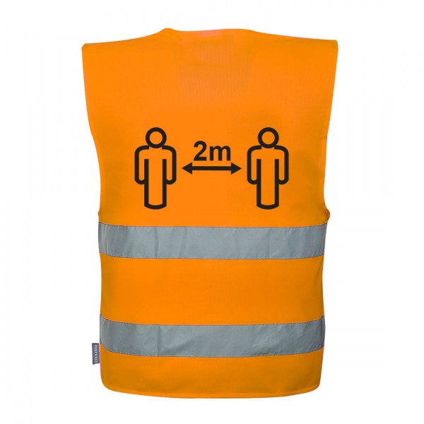 Hi-Vis Social Distancing Vest 2m, C406, Orange