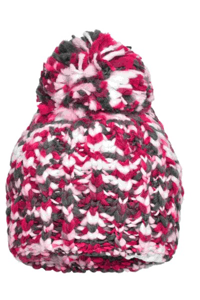 Coarse Knitting Hat, pink/off-white, MB7977, one size
