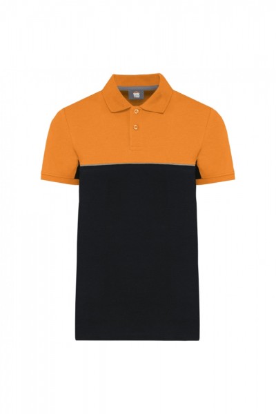 Zweifarbiges Kurzarm-Unisex-Polohemd WK210, Black / Orange