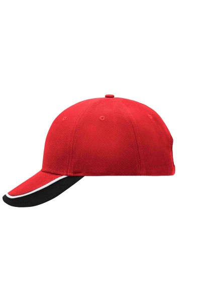 Half-Pipe Sandwich Cap, red/white/black, MB049, one size