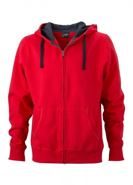 Men&#039;s Hooded Jacket JN595, red/carbon
