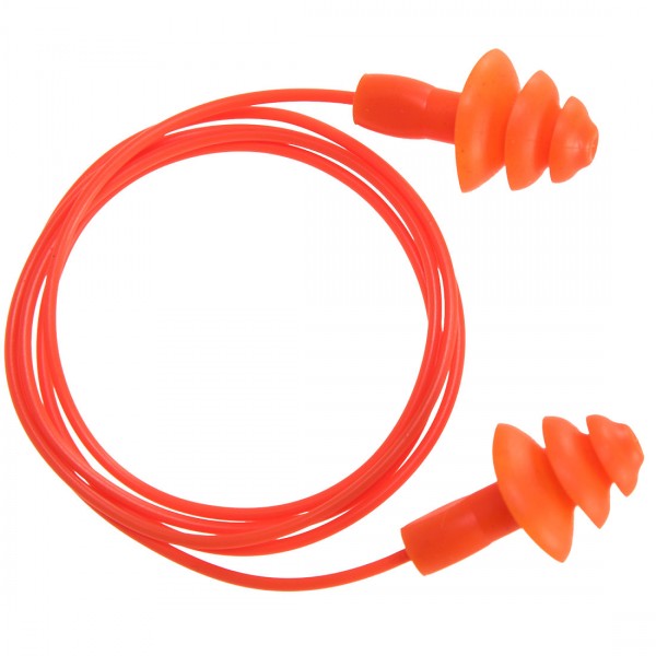 Wiederverwendbare Ohrstöpsel (TPR) mit Band (50 Paar), EP04, Orange