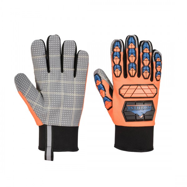 Aqua-Seal Pro Winter-Stoss-Schutz-Handschuh, A726, Orange/Blau